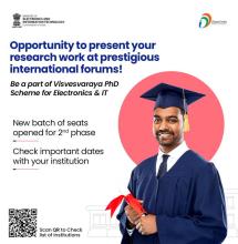 A new batch of seats has been opened for the 2nd phase rollout of the Visvesvaraya PhD Scheme for Electronics